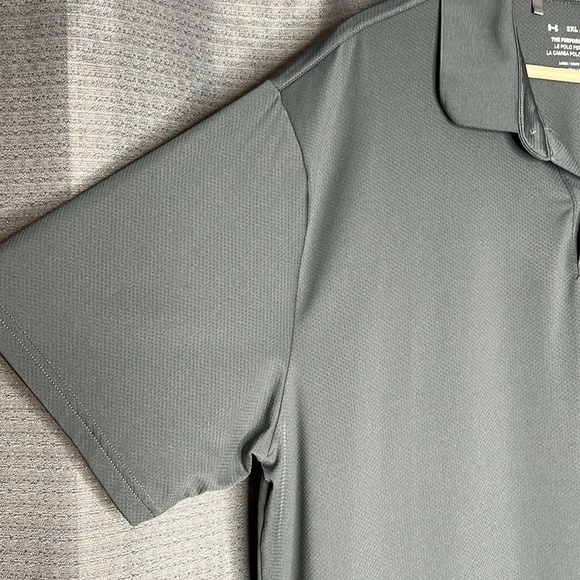 UNDER ARMOUR 2XL THE PERFORMANCE POLO LOOSE FIT GRAY POLO SHIRT - Picture 4 of 7